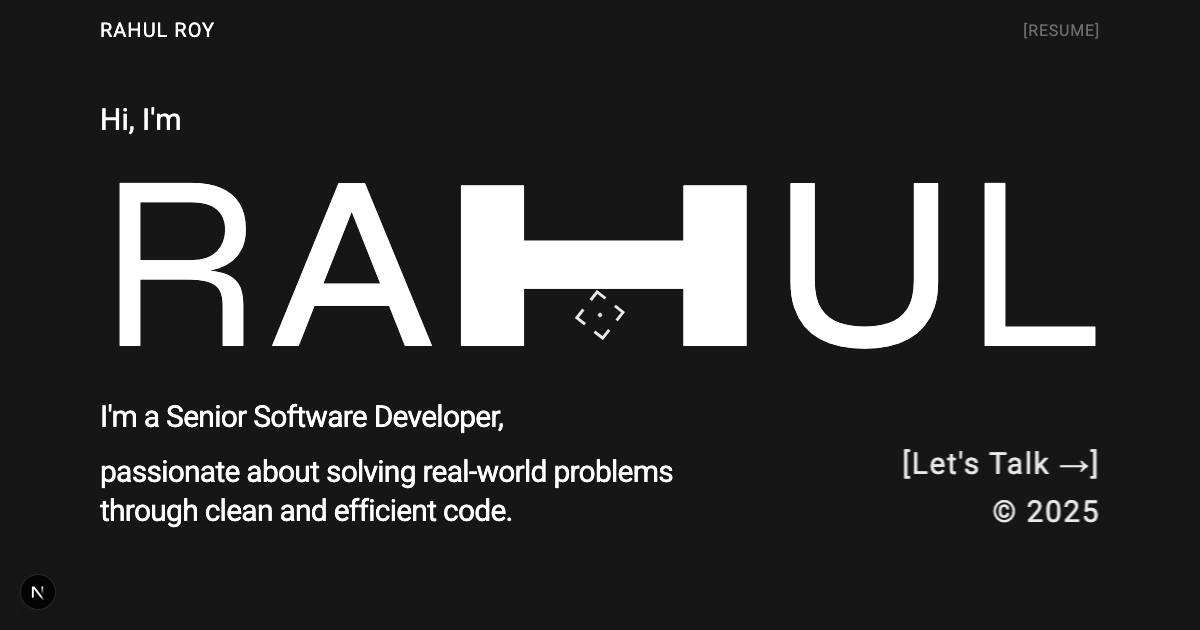 Rahul Roy - Software Developer